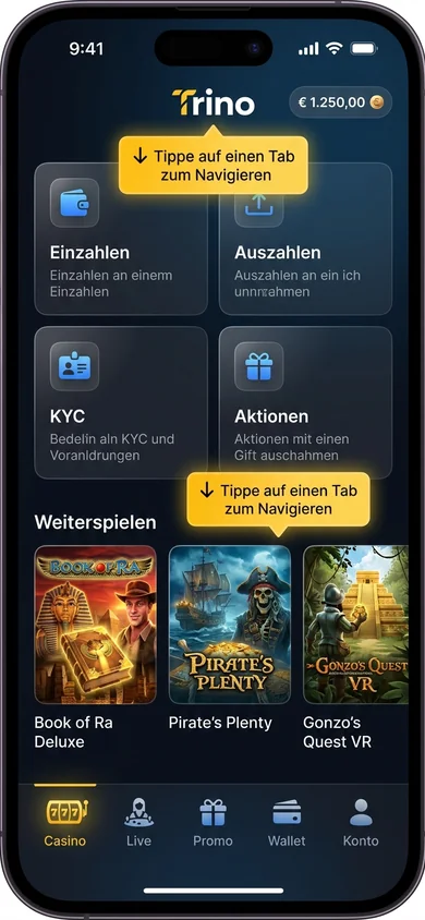 Die Trino App nutzen — Login & Navigation – Trino